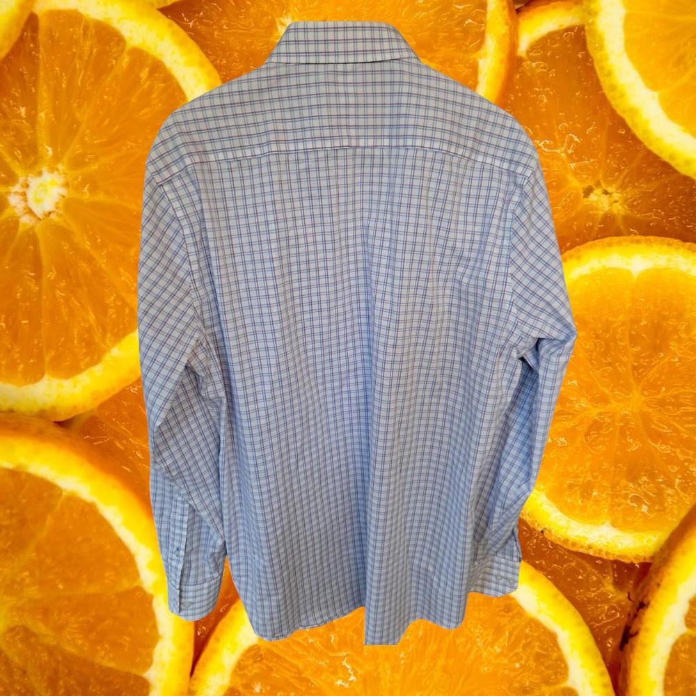 Twillory White/Blue/Purple Button Down Performance Fabric‎ Shirt SIze 17.5 - Picture 6 of 6